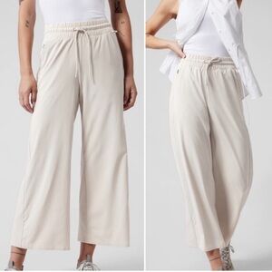 Athleta Avenue Wide Leg Crop Pant Abalone Grey Size 10
